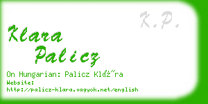 klara palicz business card